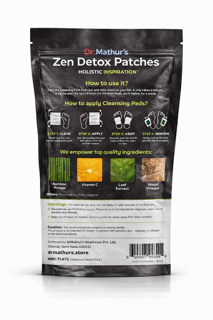 Dr. Mathur’s™ Zen Detox Patches | Restore Balance & Wellness