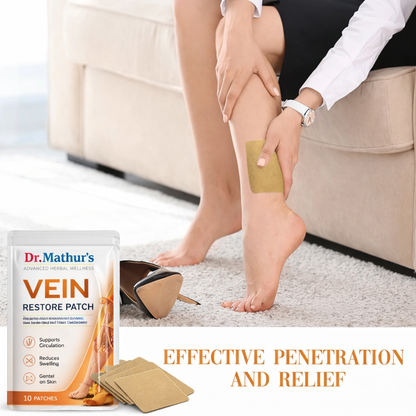 Dr. Mathur’s Vein Restore Patches™ | Natural Herbal Therapy for Spider & Varicose Veins, Swelling & Leg Fatigue